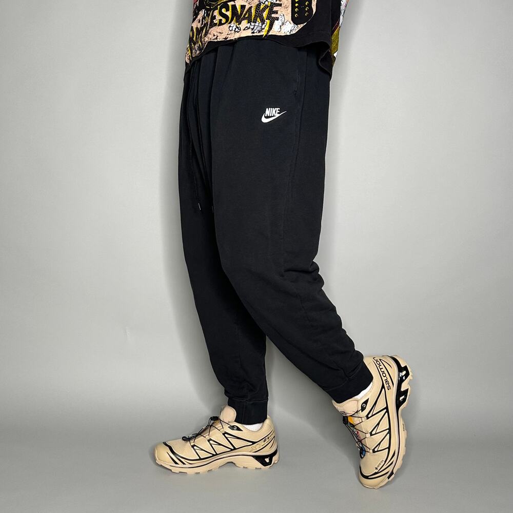 Vintage Y2K Nike Sweatpants Mens 2XL Black White Swoosh Cotton Joggers